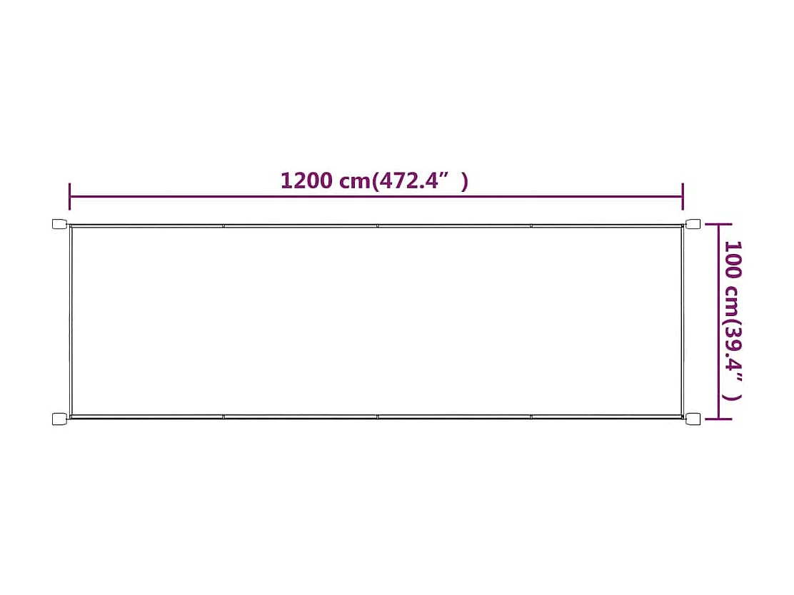 Auvent vertical Terre cuite 100x1200 Tissu oxford