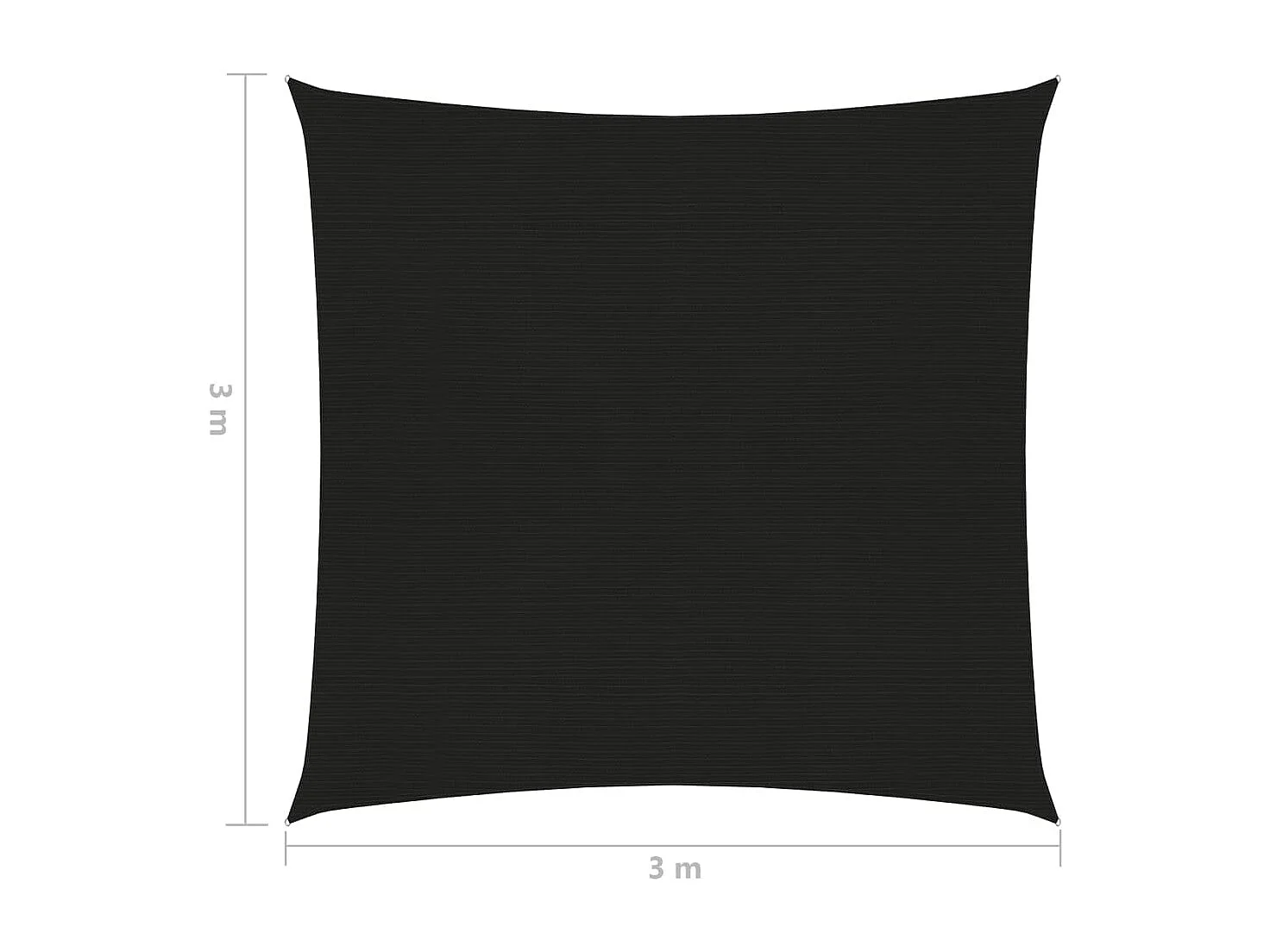 Voile d'ombrage 160 g-m² Noir 3x3 m PEHD