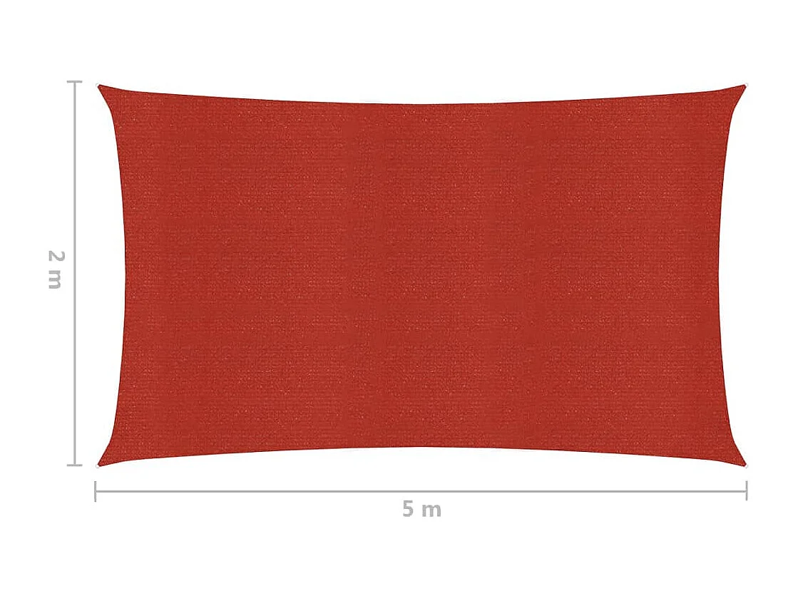 Voile d'ombrage 160 g-m² Rouge 2x5 m PEHD
