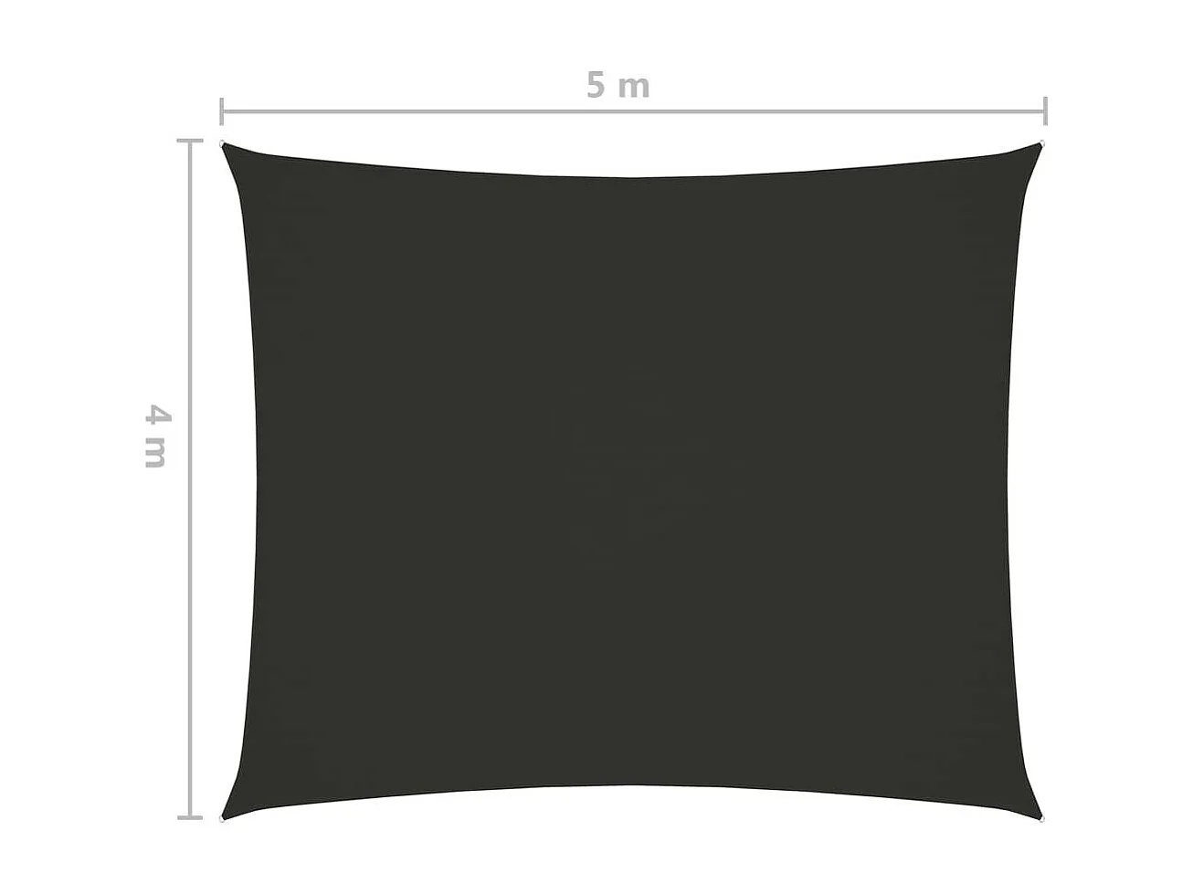 Voile de parasol Tissu Oxford rectangulaire 4x5 m Anthracite