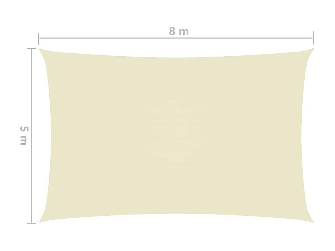 Voile de parasol Tissu Oxford rectangulaire 5x8 m Crème