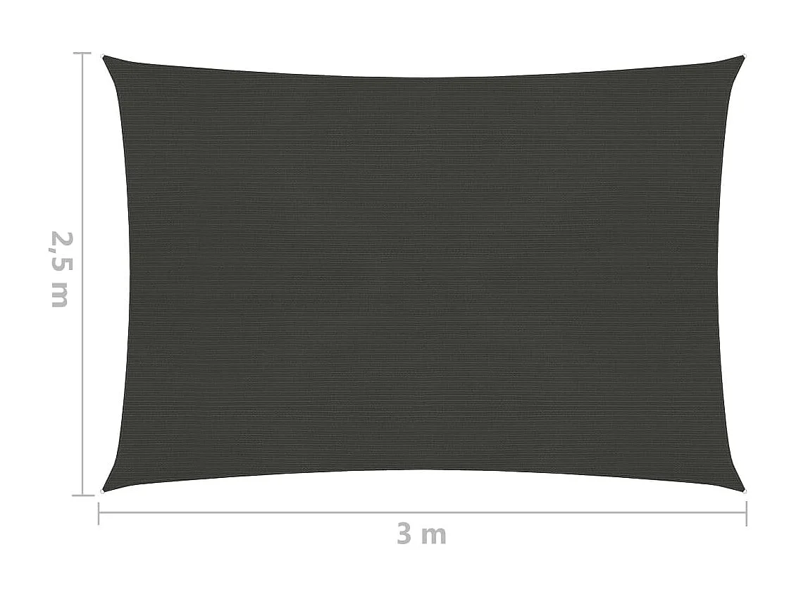 Voile d'ombrage 160 g-m² Anthracite 2,5x3 m PEHD