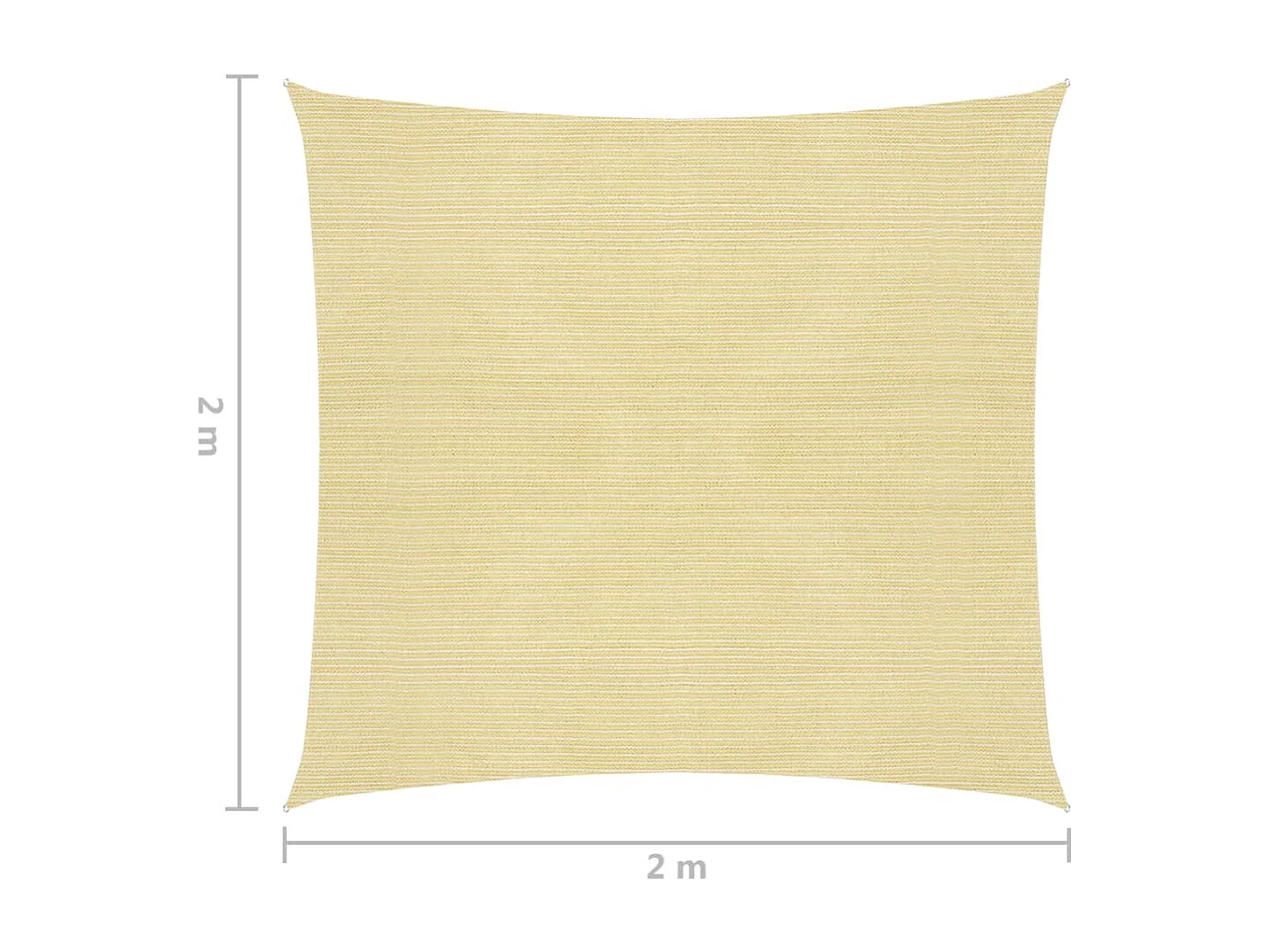 Voile de parasol PEHD Carré 2 x 2 m Beige