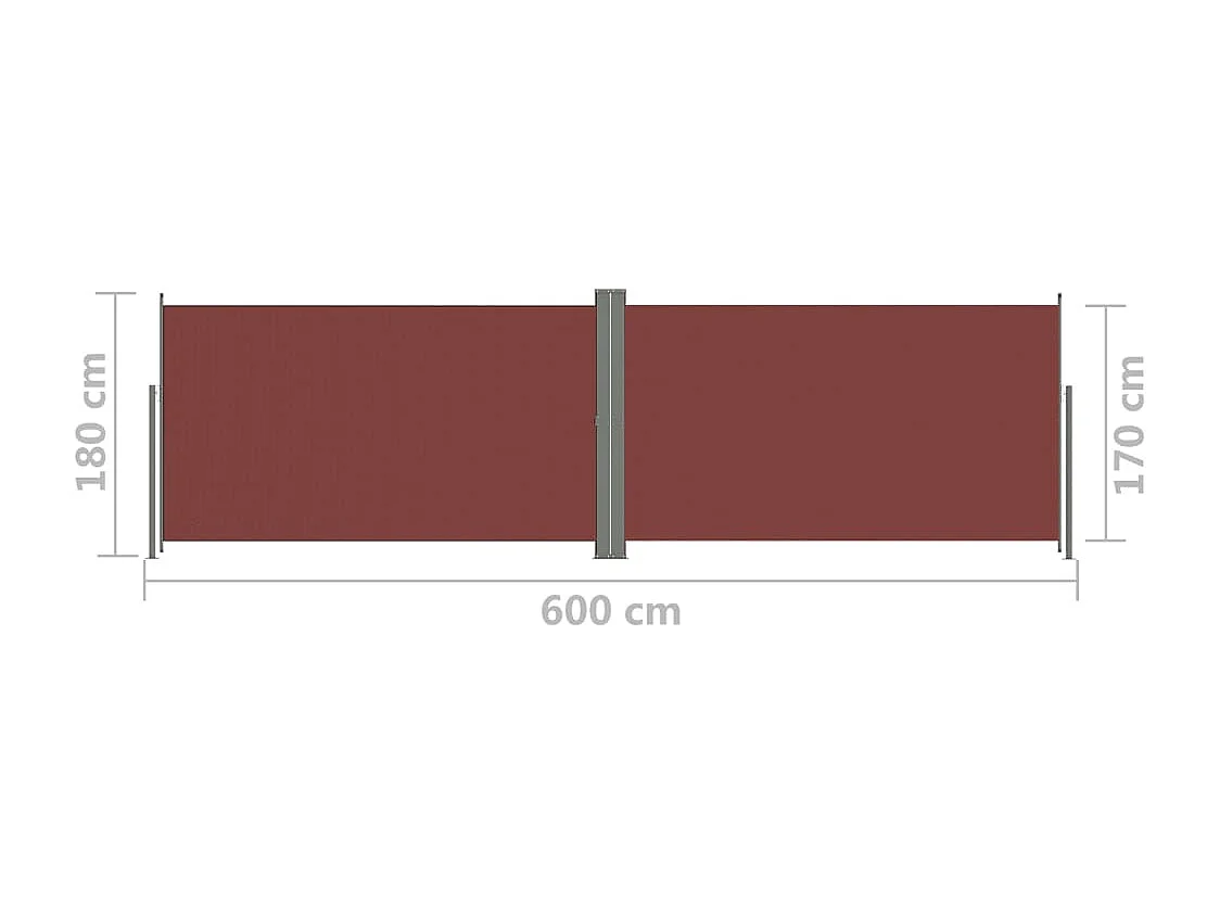 Auvent latéral rétractable Marron 180x600