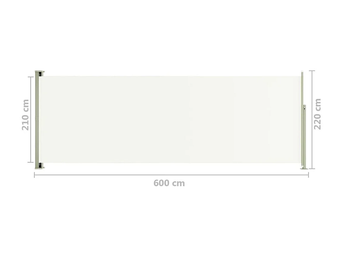 Auvent latéral rétractable de patio 220x600 Crème