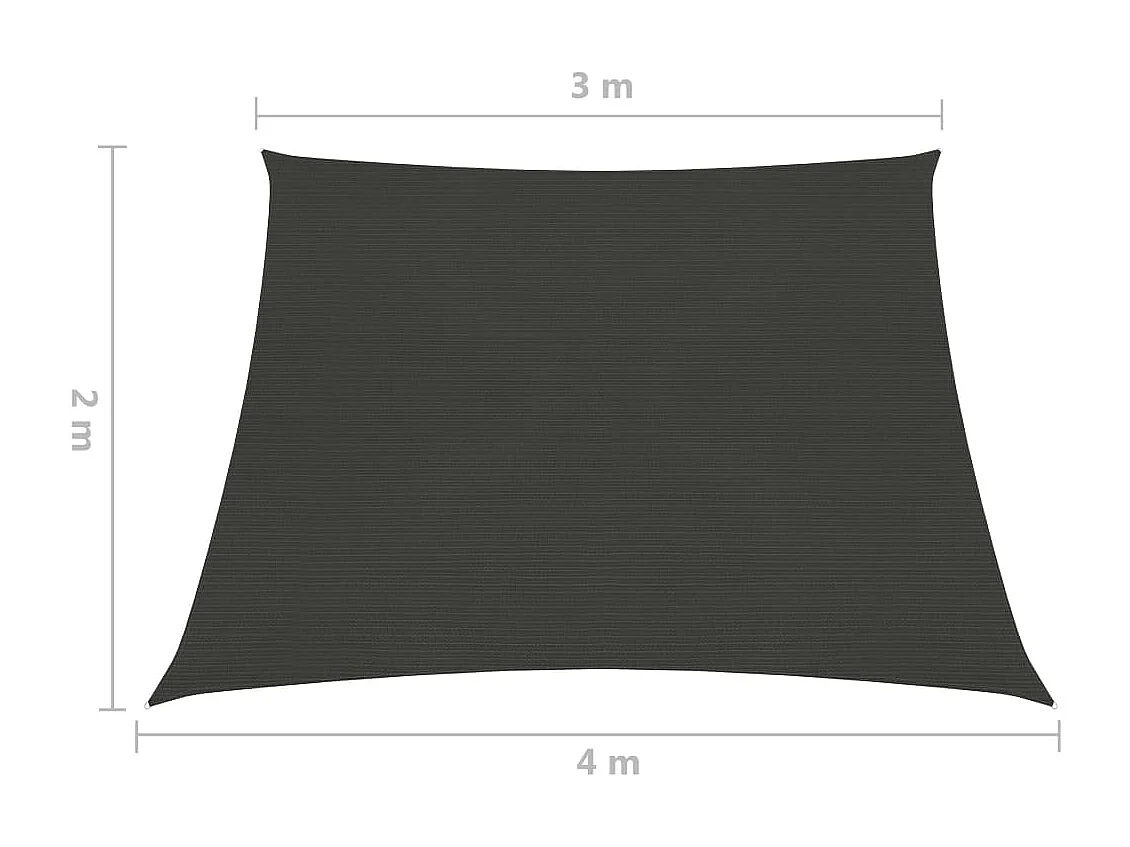 Voile d'ombrage 160 g-m² Anthracite 3-4x2 m PEHD