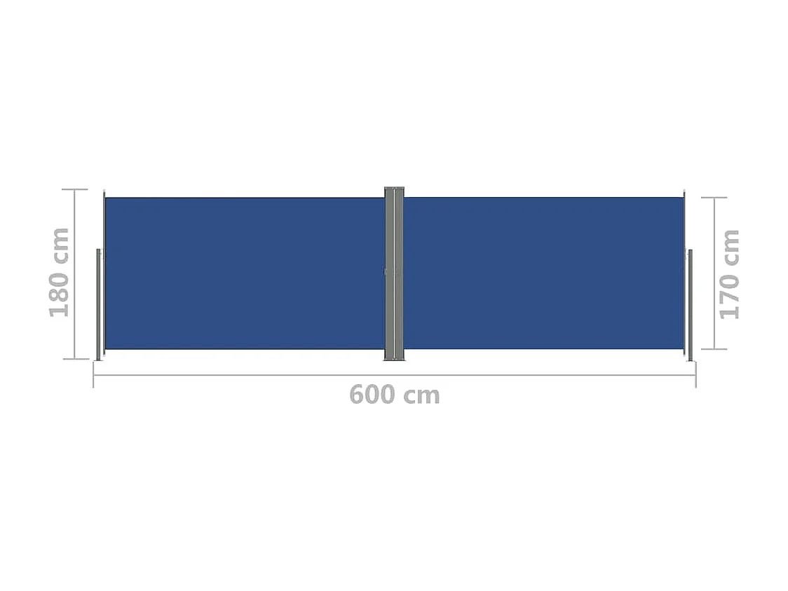 Auvent latéral rétractable Bleu 180x600