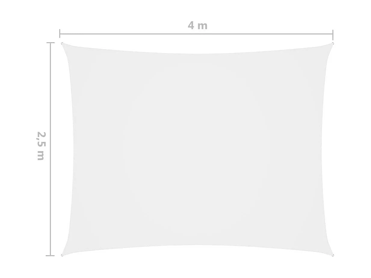 Voile de parasol Tissu Oxford rectangulaire 2,5x4 m Blanc