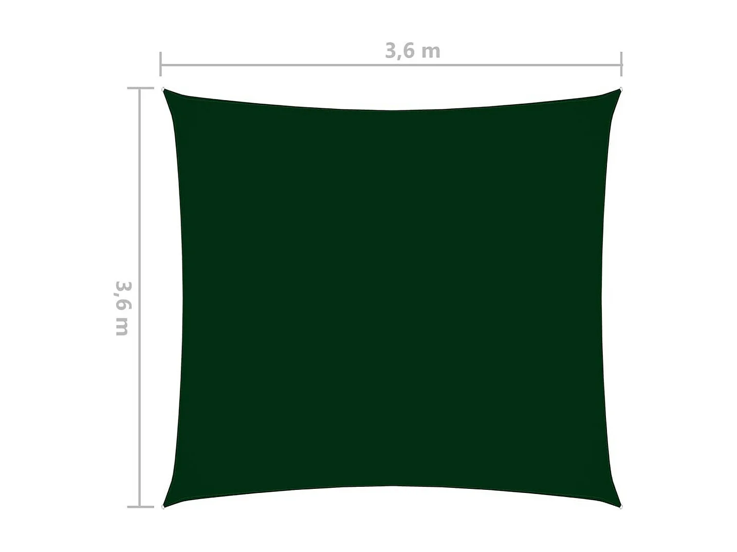 Voile de parasol Tissu Oxford carré 3,6x3,6 m Vert foncé