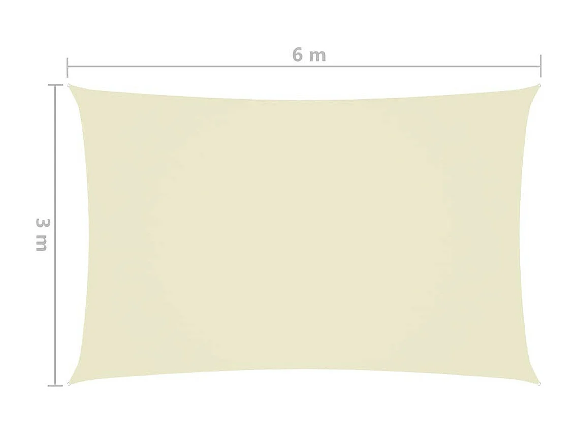 Voile de parasol Tissu Oxford rectangulaire 3x6 m Crème