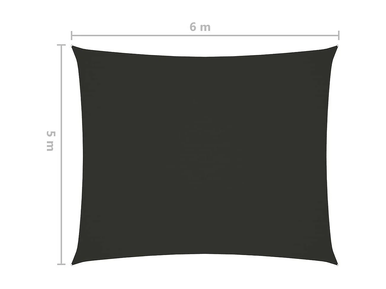 Voile de parasol Tissu Oxford rectangulaire 5x6 m Anthracite