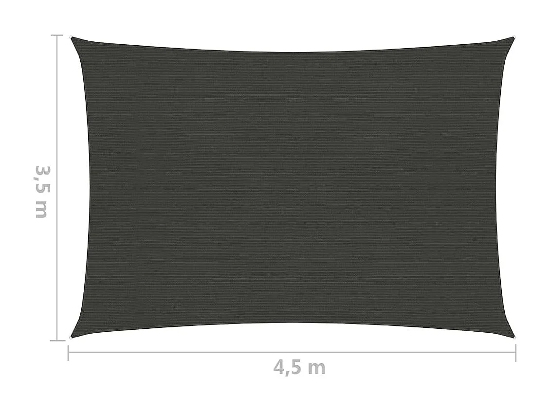 Voile d'ombrage 160 g-m² Anthracite 3,5x4,5 m PEHD