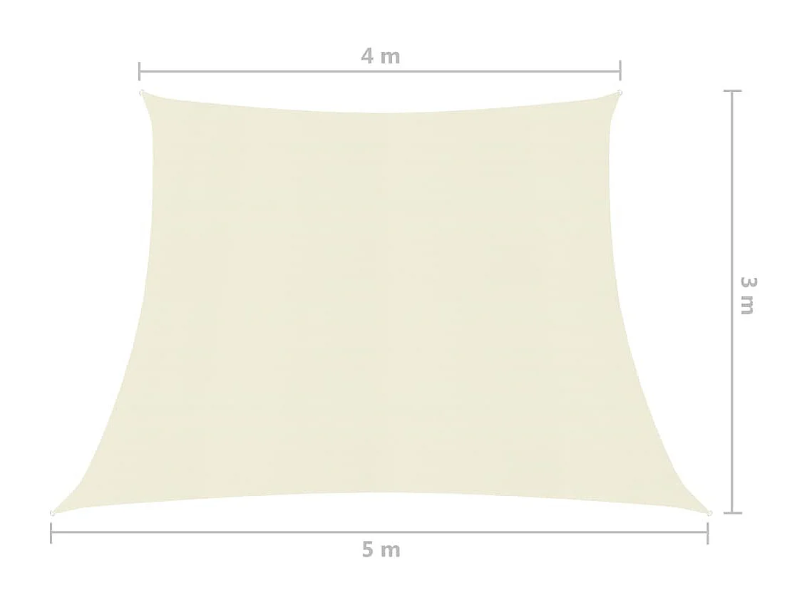 Voile d'ombrage 160 g-m² Crème 4-5x3 m PEHD