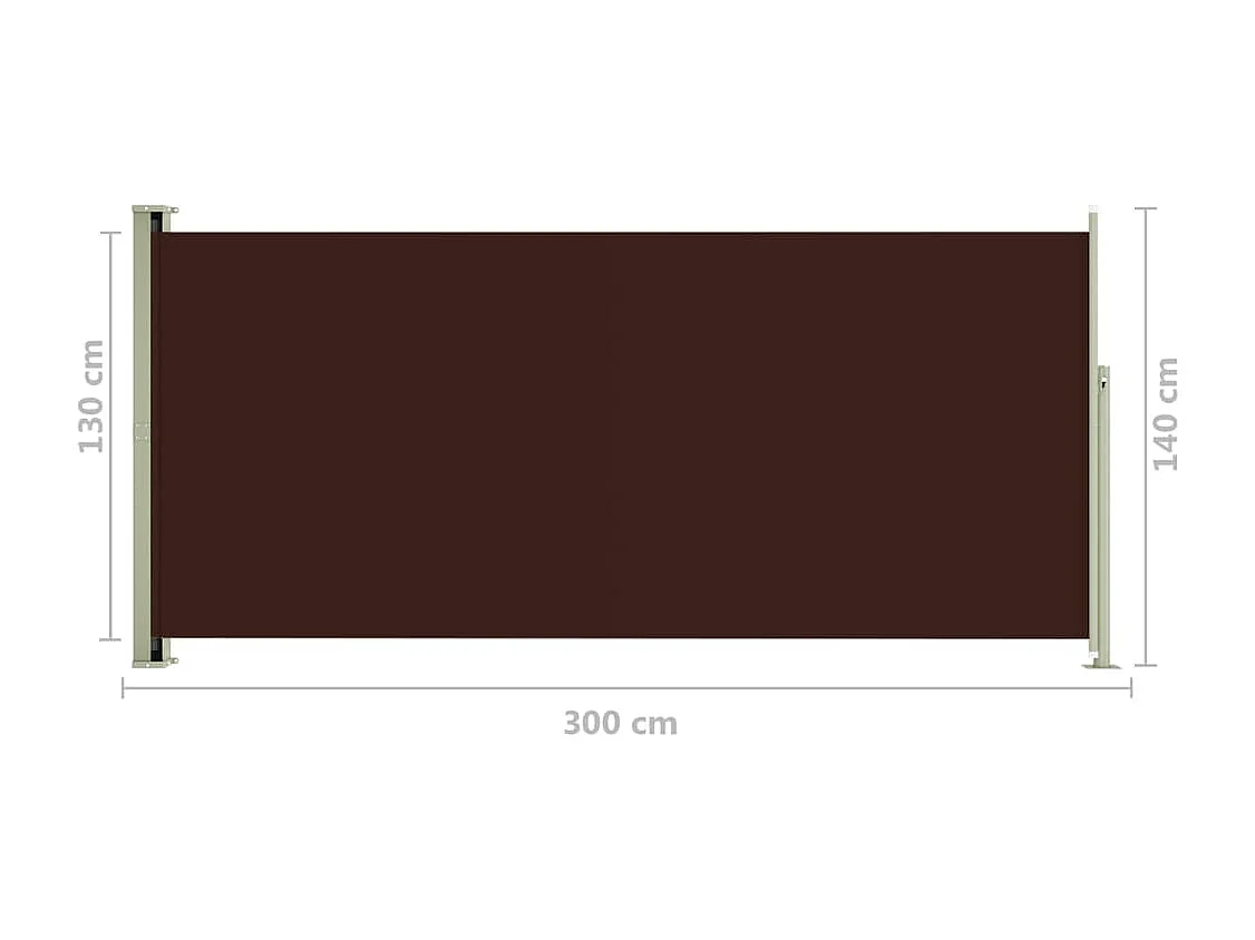 Auvent latéral rétractable de patio 140x300 Marron 2