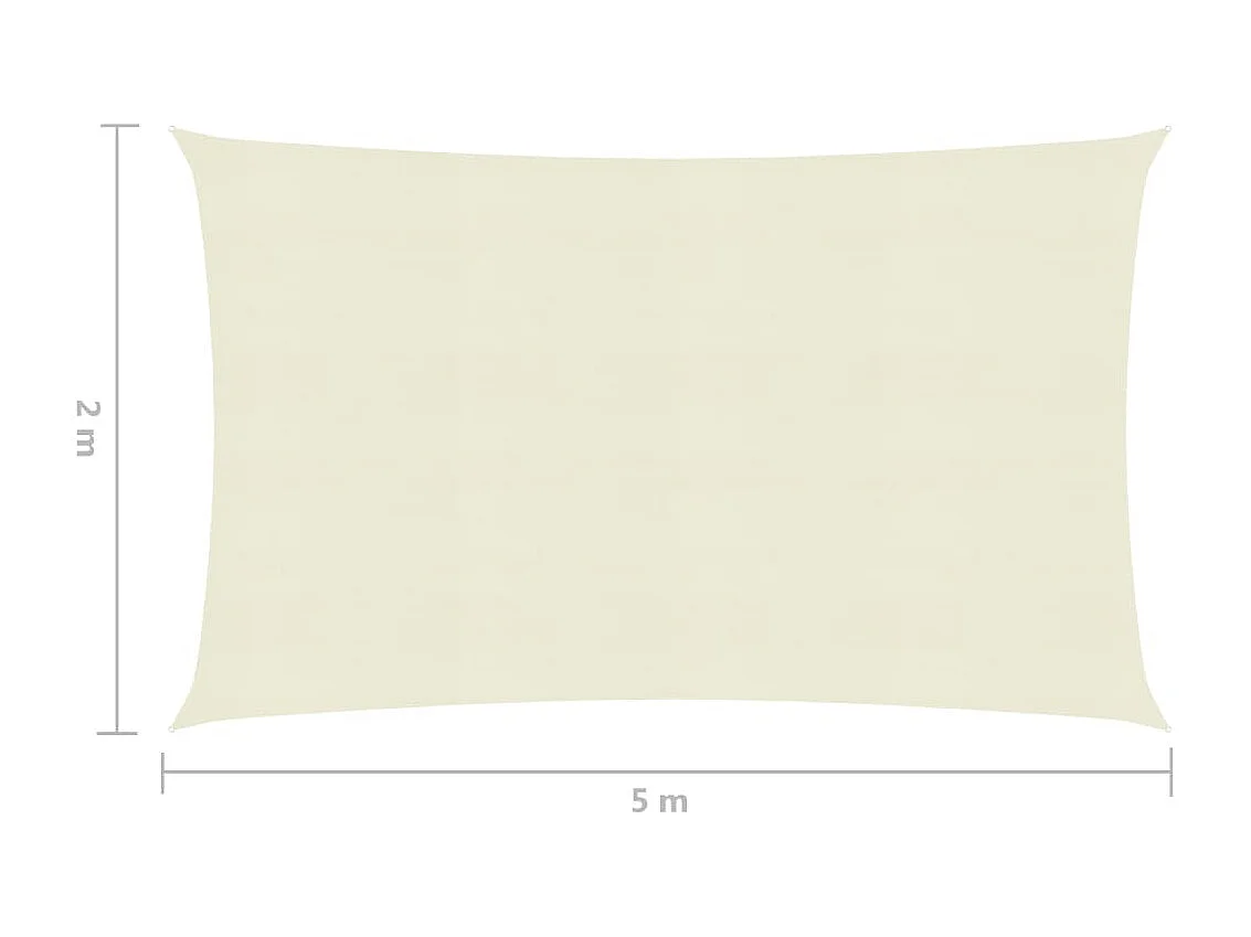 Voile d'ombrage 160 g-m² Crème 2x5 m PEHD