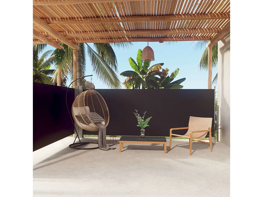 Auvent latéral rétractable Noir 140x600