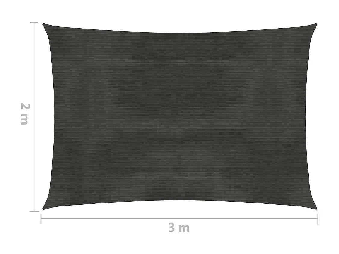 Voile d'ombrage 160 g-m² Anthracite 2x3 m PEHD