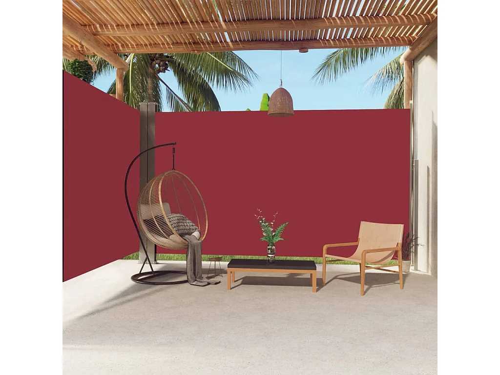 Auvent latéral rétractable Rouge 220x600