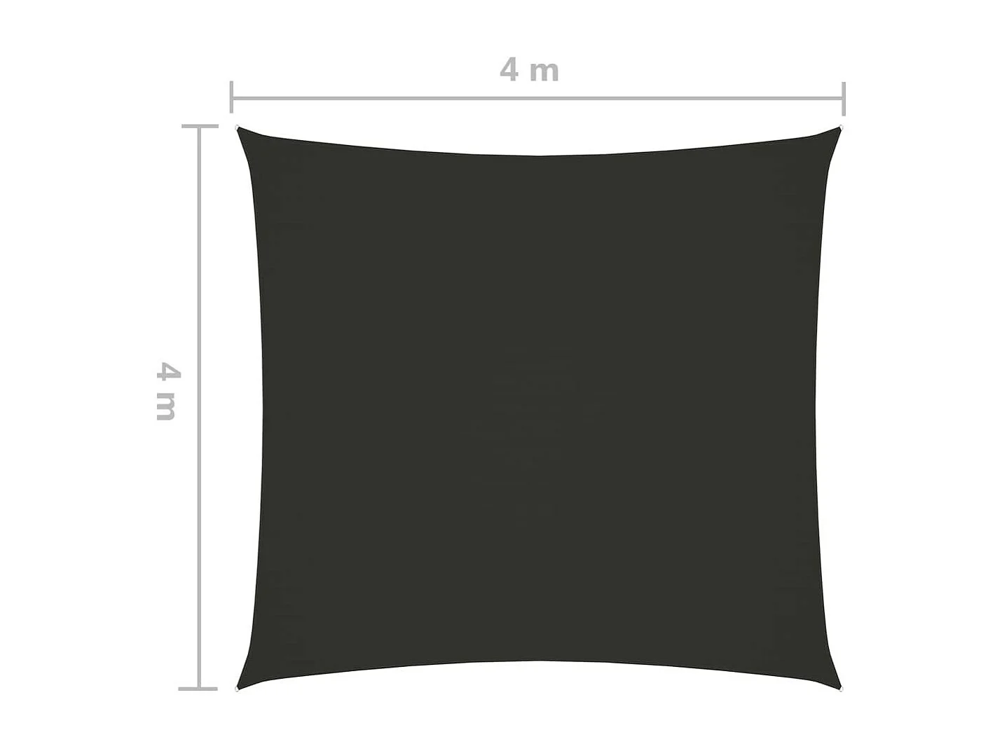 Voile de parasol Tissu Oxford carré 4x4 m Anthracite