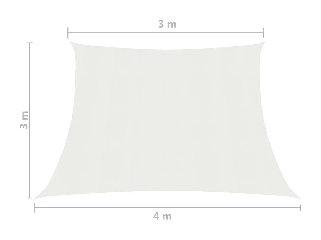 Voile d'ombrage 160 g-m² Blanc 3-4x3 m PEHD