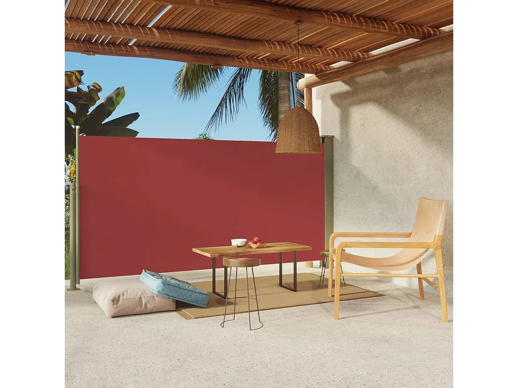 Auvent latéral rétractable de patio 160x300 Rouge 2