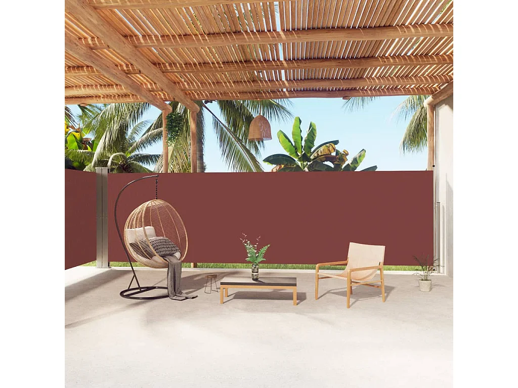 Auvent latéral rétractable Marron 180x1000