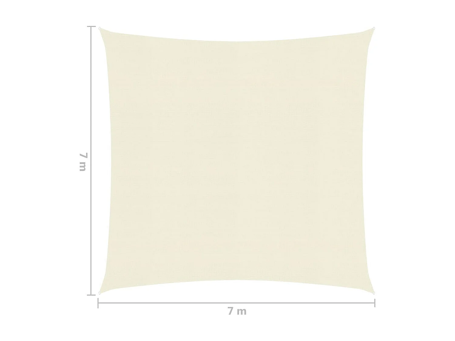 Voile d'ombrage 160 g-m² Crème 7x7 m PEHD
