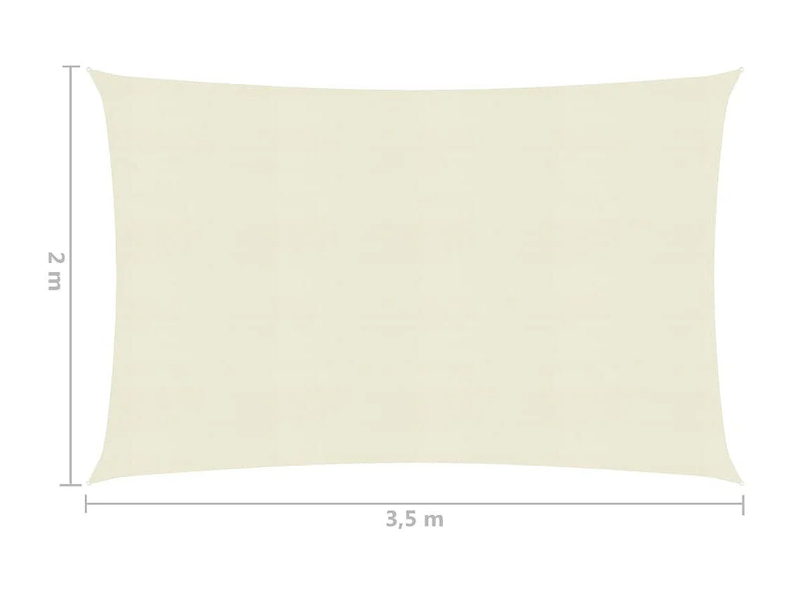 Voile d'ombrage 160 g-m² Crème 2x3,5 m PEHD
