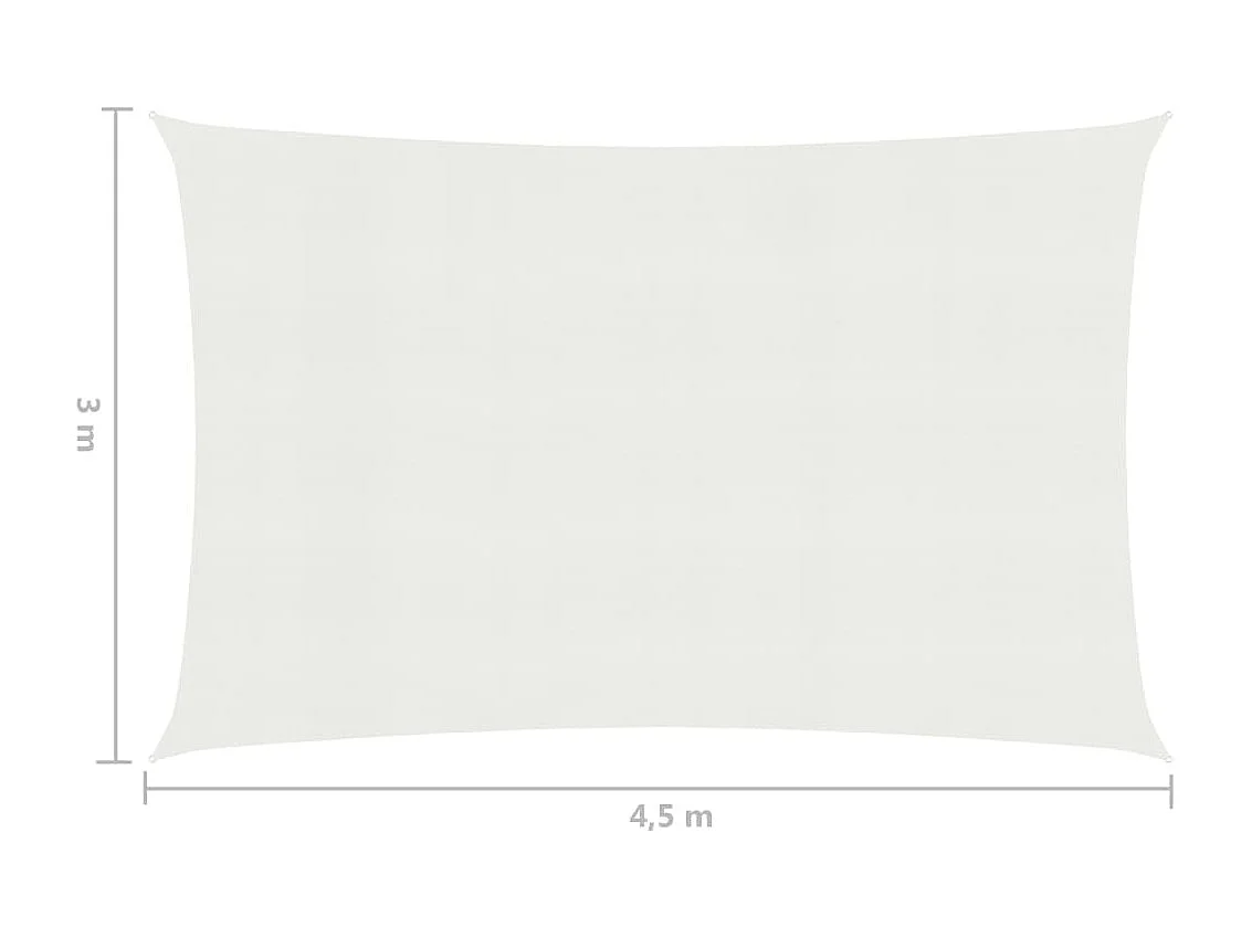 Voile d'ombrage 160 g-m² Blanc 3x4,5 m PEHD