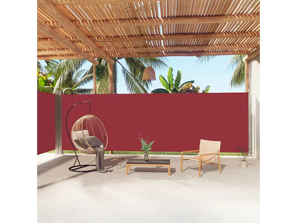Auvent latéral rétractable Rouge 200x1000