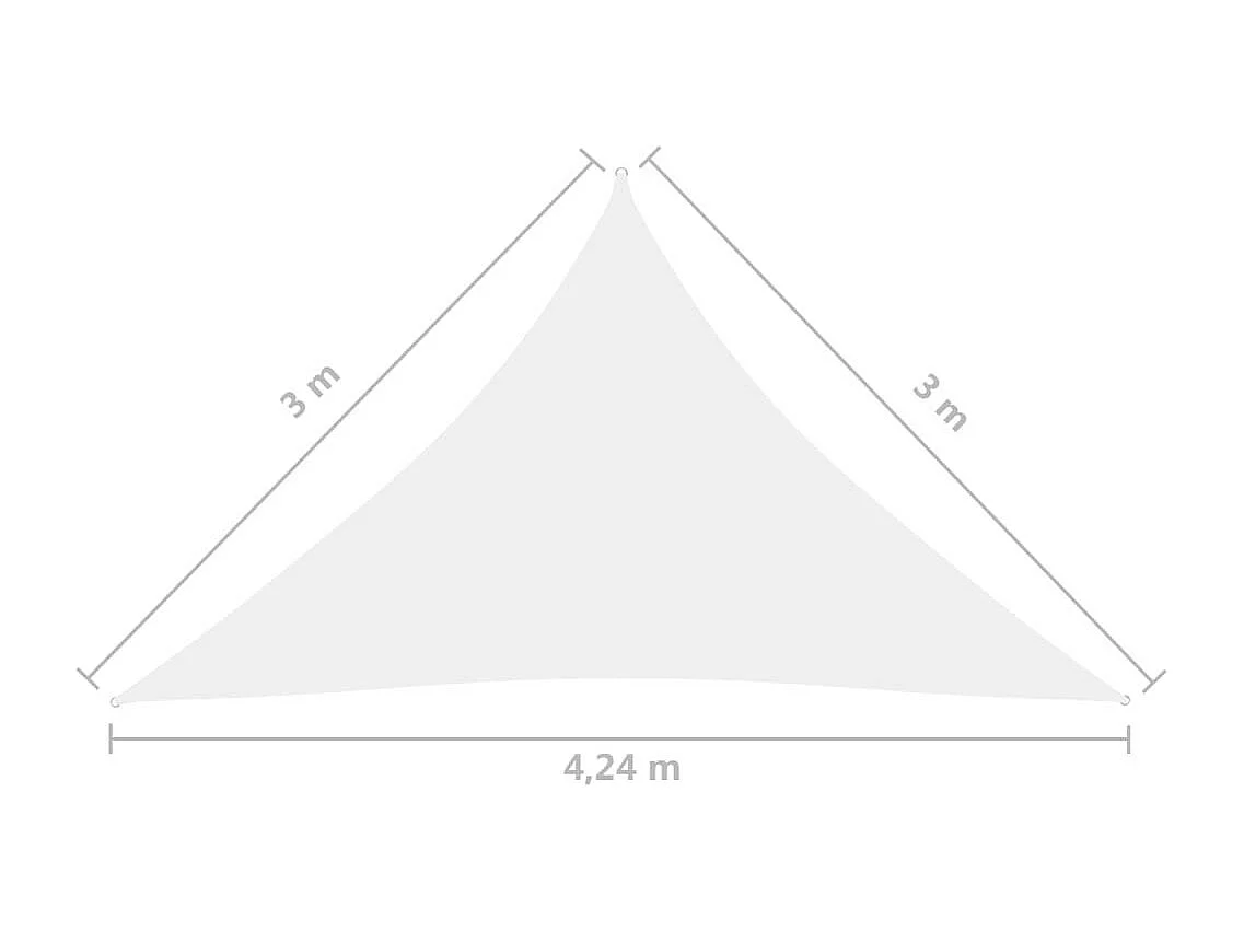 Voile de parasol Tissu Oxford triangulaire 3x3x4,24 m Blanc