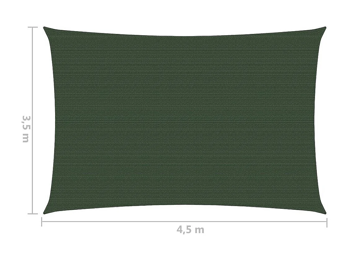 Voile d'ombrage 160 g-m² Vert foncé 3,5x4,5 m PEHD
