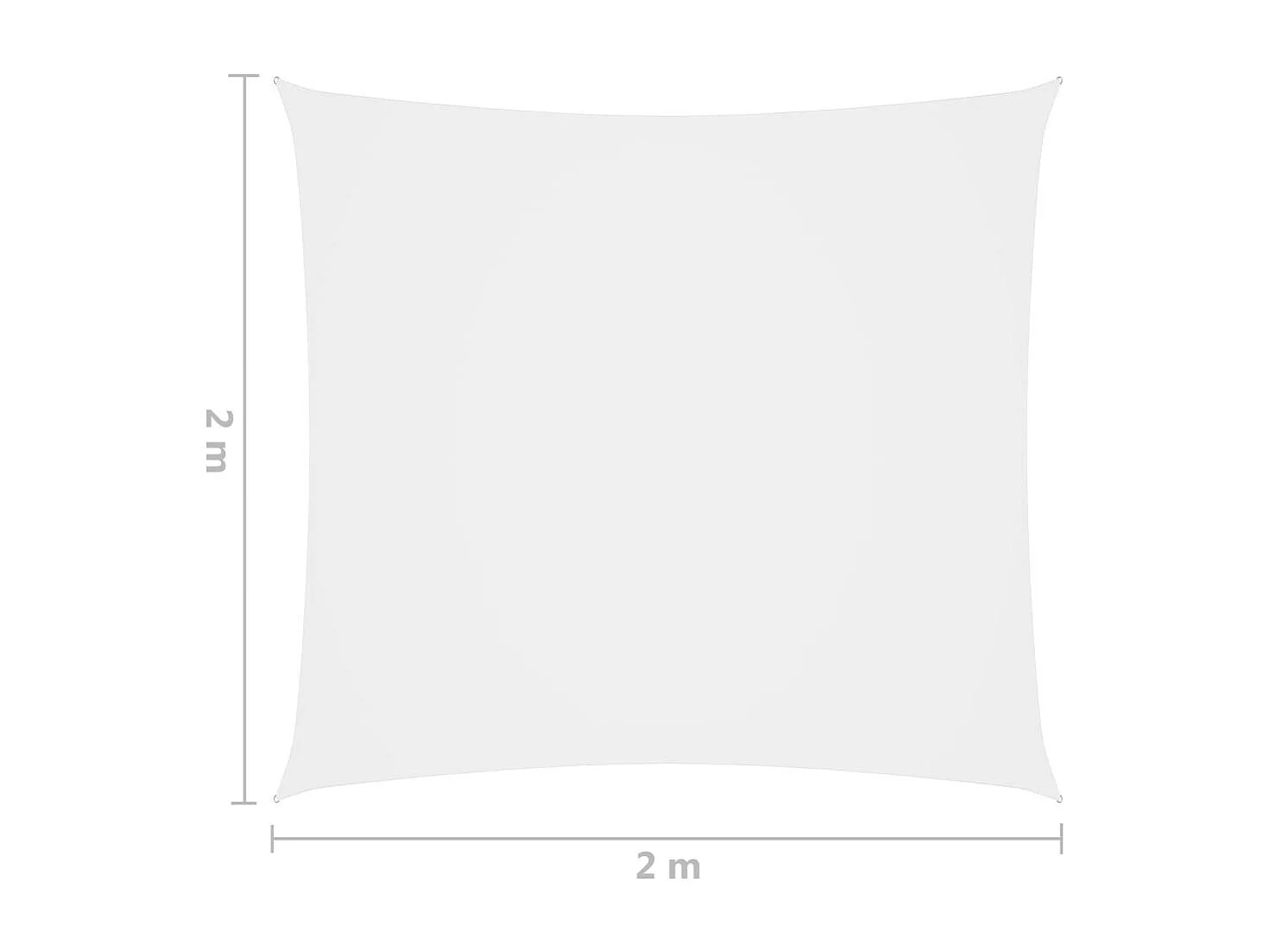 Voile de parasol Tissu Oxford carré 2x2 m Blanc