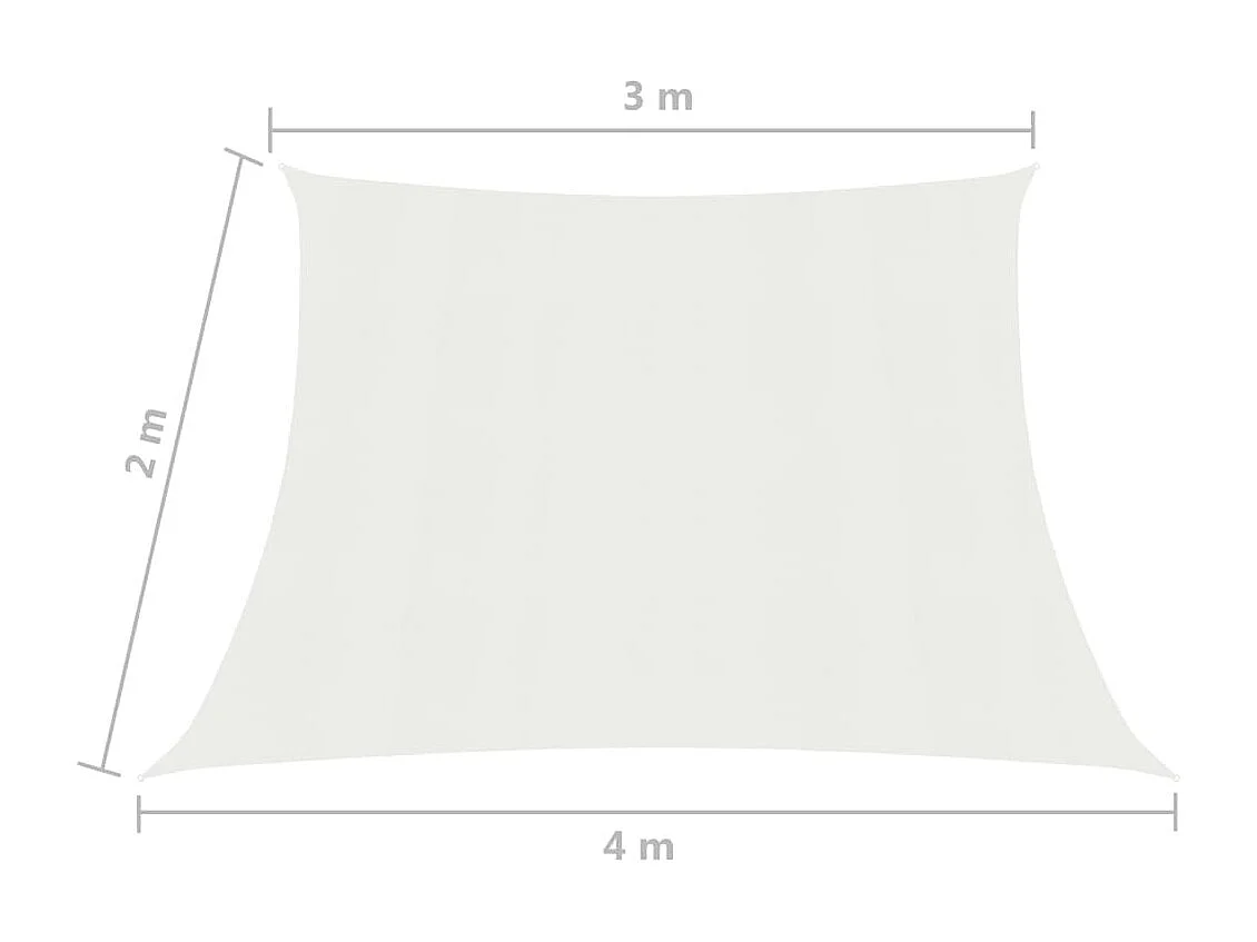 Voile d'ombrage 160 g-m² Blanc 3-4x2 m PEHD