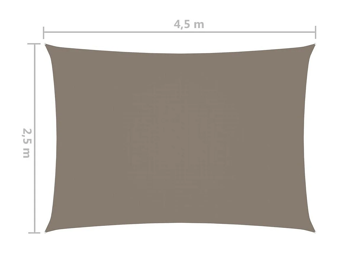 Voile de parasol Tissu Oxford rectangulaire 2,5x4,5 m Taupe