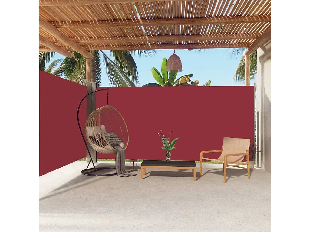 Auvent latéral rétractable Rouge 180x600