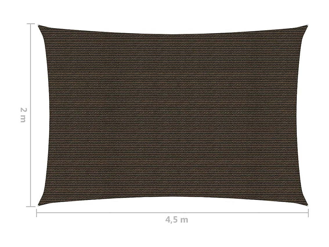Voile d'ombrage 160 g-m² Marron 2x4,5 m PEHD