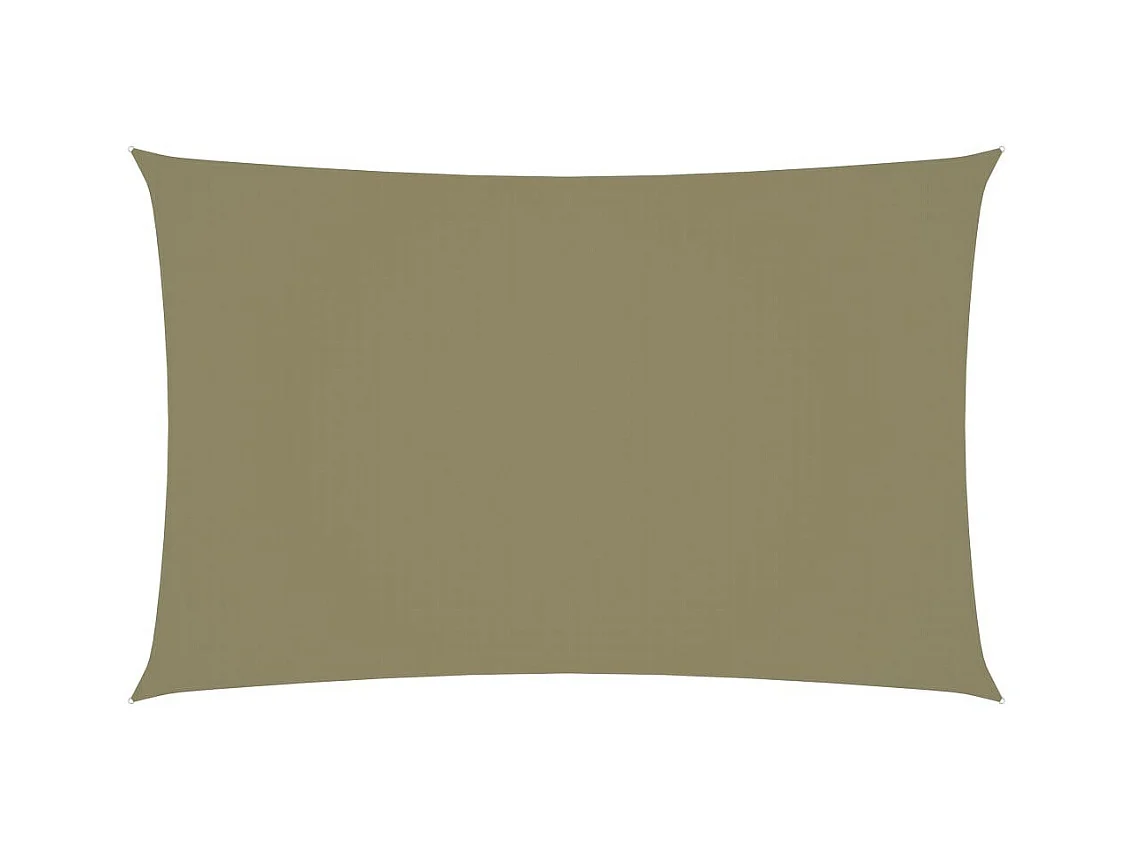 Voile de parasol Tissu Oxford rectangulaire 2x4,5 m Beige