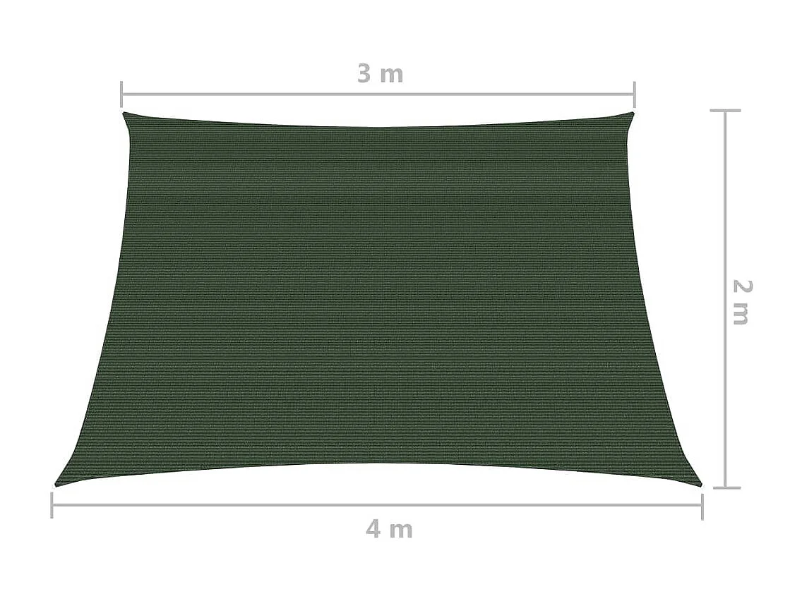 Voile d'ombrage 160 g-m² Vert foncé 3-4x2 m PEHD