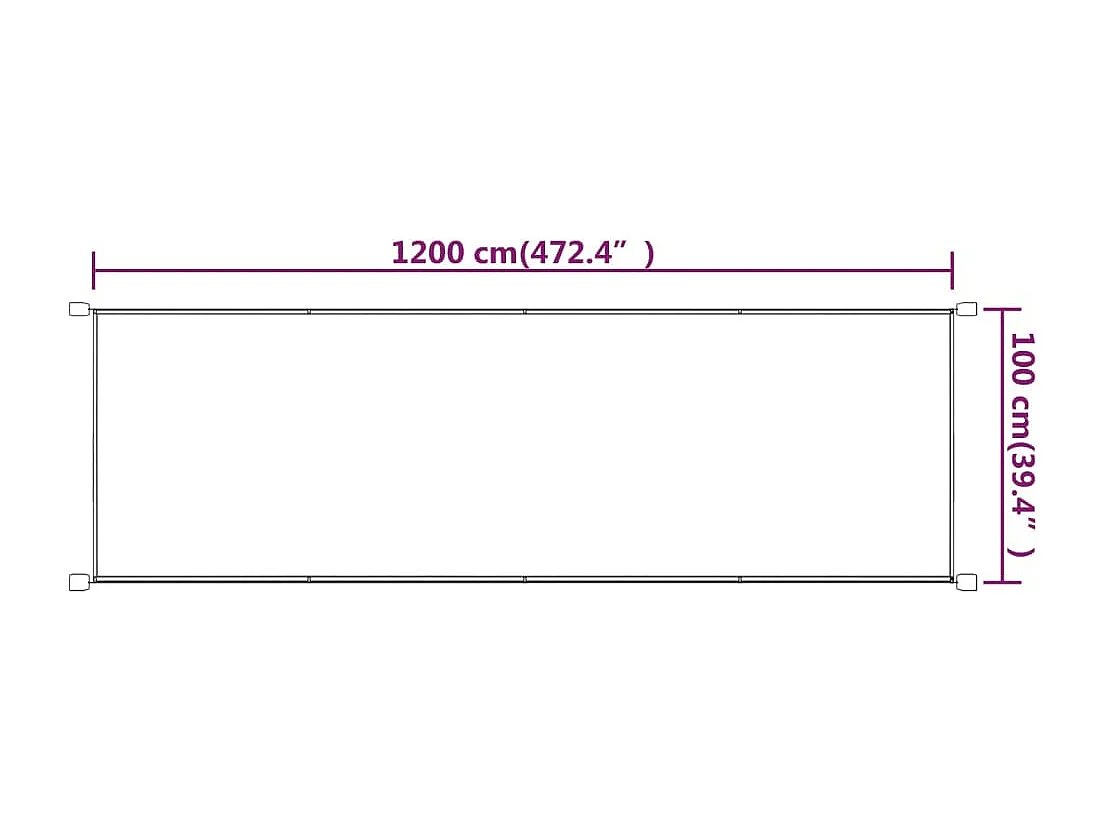 Auvent vertical Bleu 100x1200 Tissu oxford