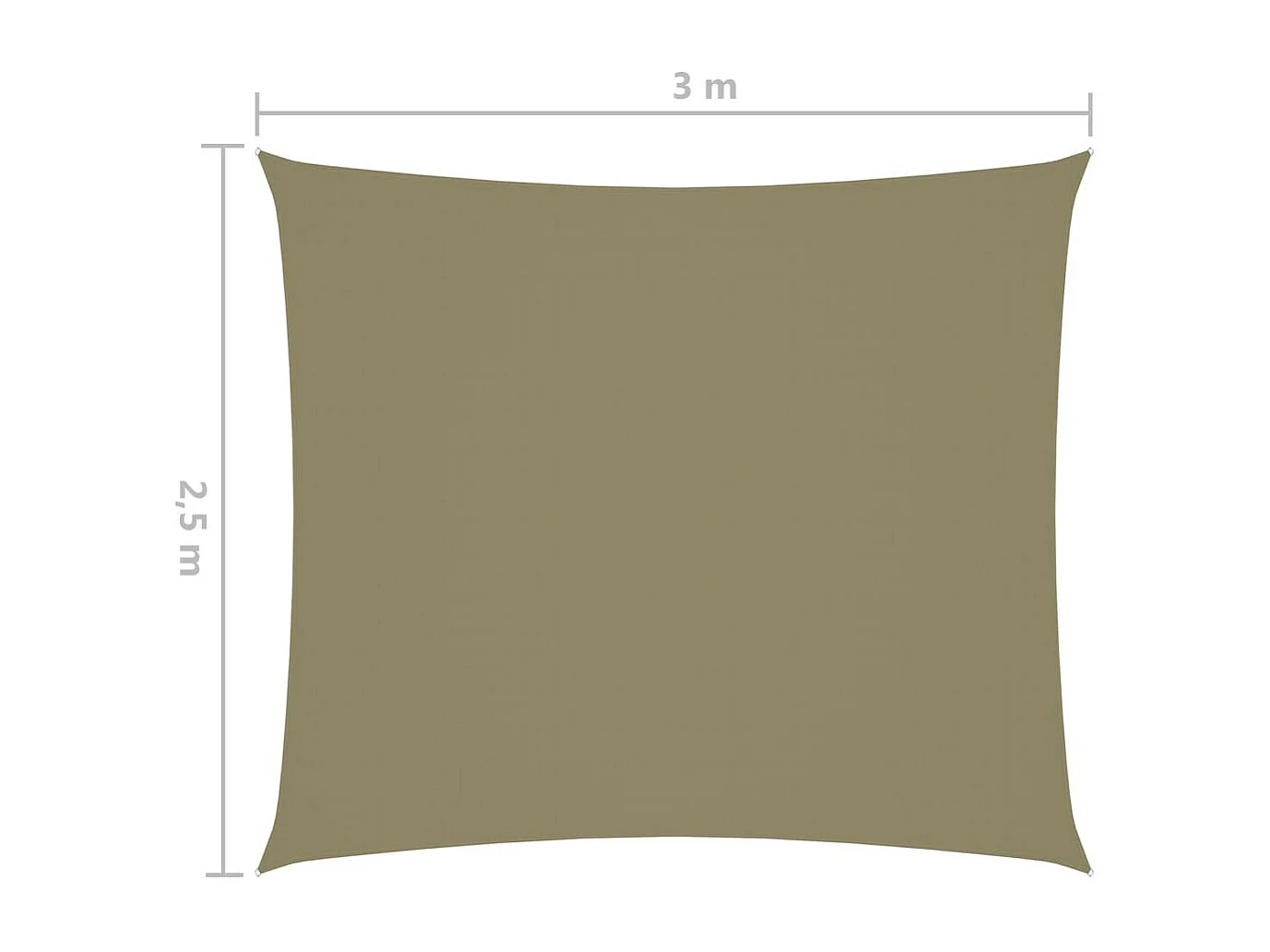 Voile de parasol Tissu Oxford rectangulaire 2,5x3 m Beige