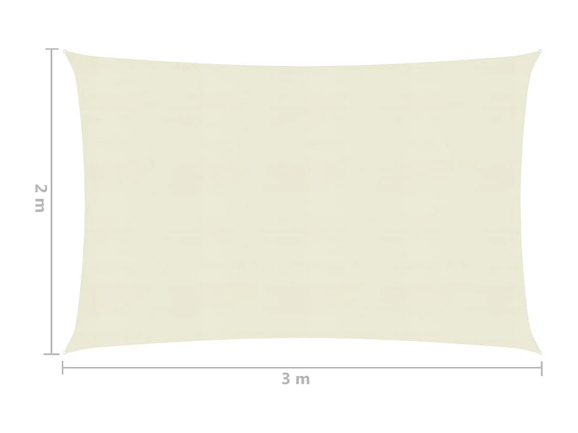 Voile d'ombrage 160 g-m² Crème 2x3 m PEHD