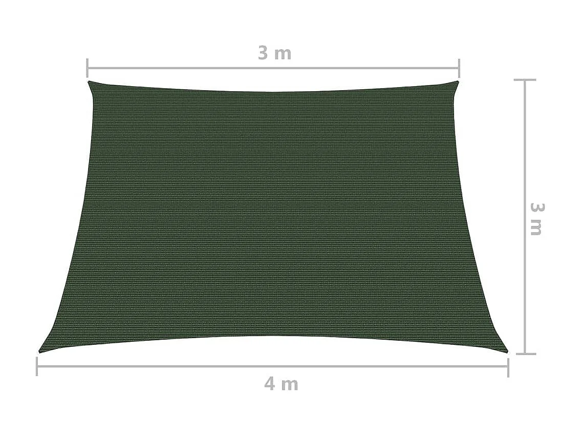 Voile d'ombrage 160 g-m² Vert foncé 3-4x3 m PEHD