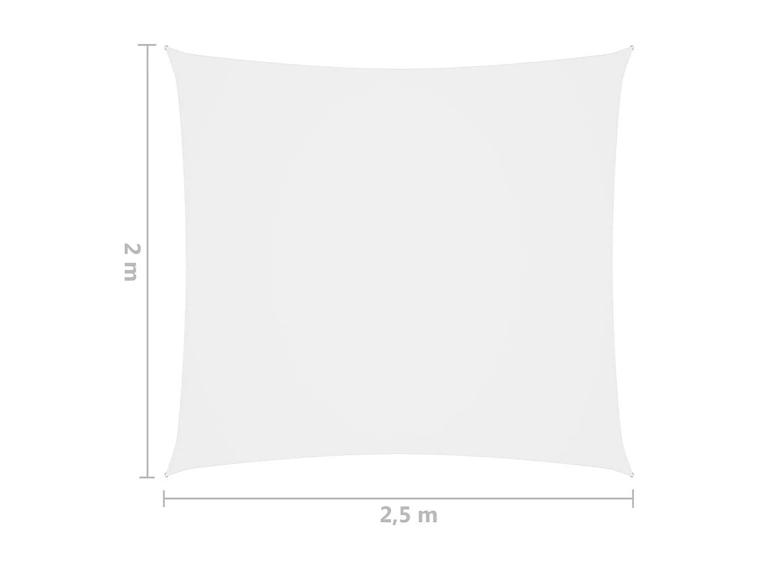 Voile de parasol Tissu Oxford rectangulaire 2x2,5 m Blanc