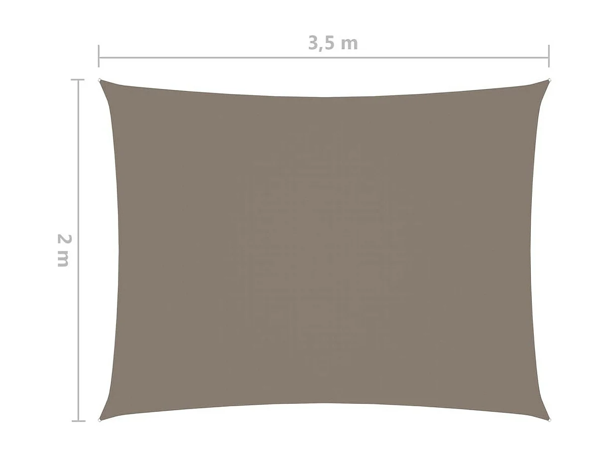 Voile de parasol Tissu Oxford rectangulaire 2x3,5 m Taupe