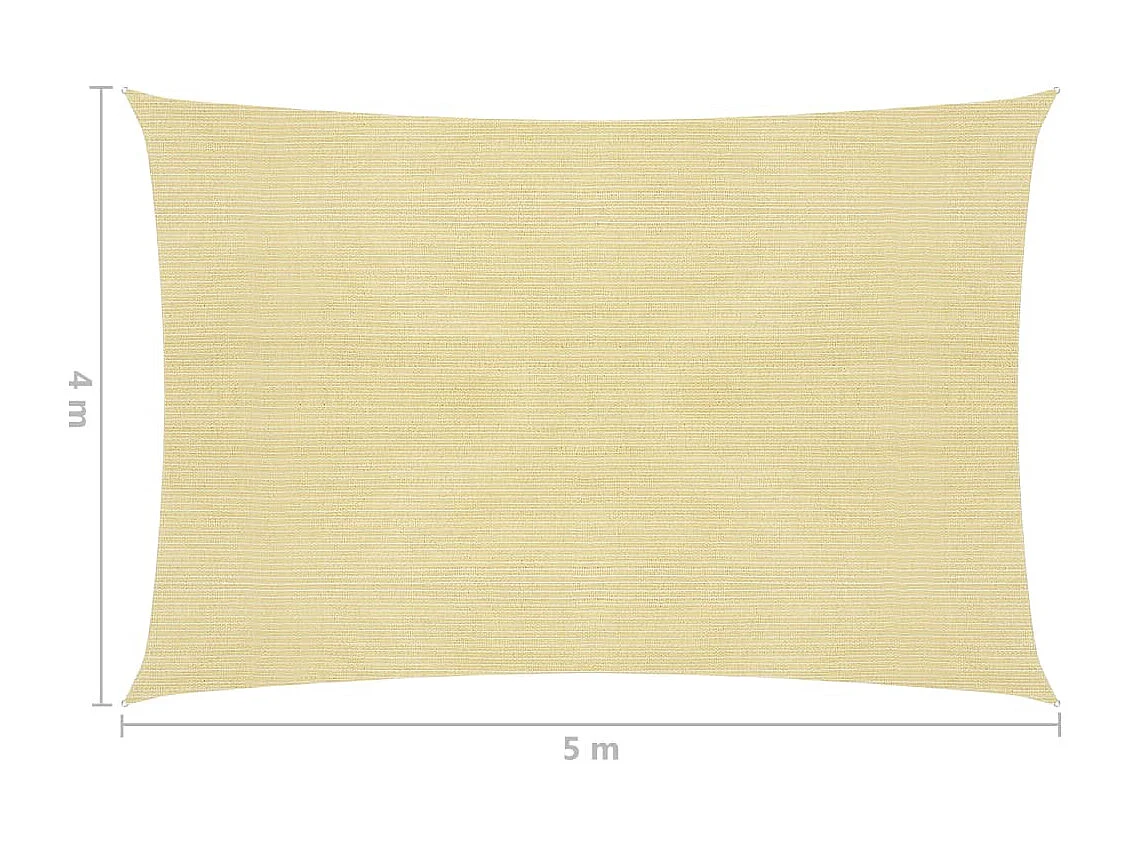 Voile d'ombrage 160 g-m² Beige 4x5 m PEHD