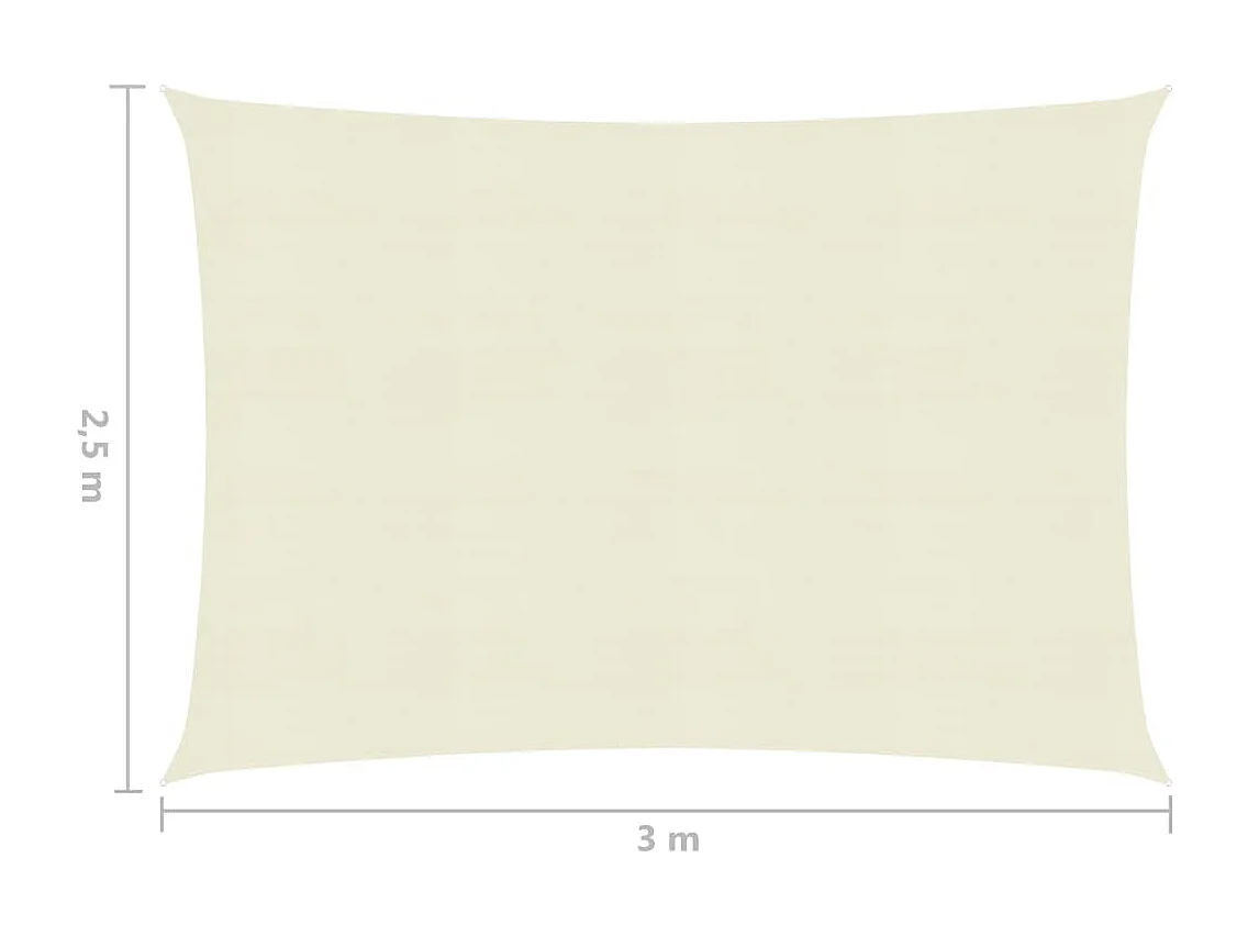 Voile d'ombrage 160 g-m² Crème 2,5x3 m PEHD