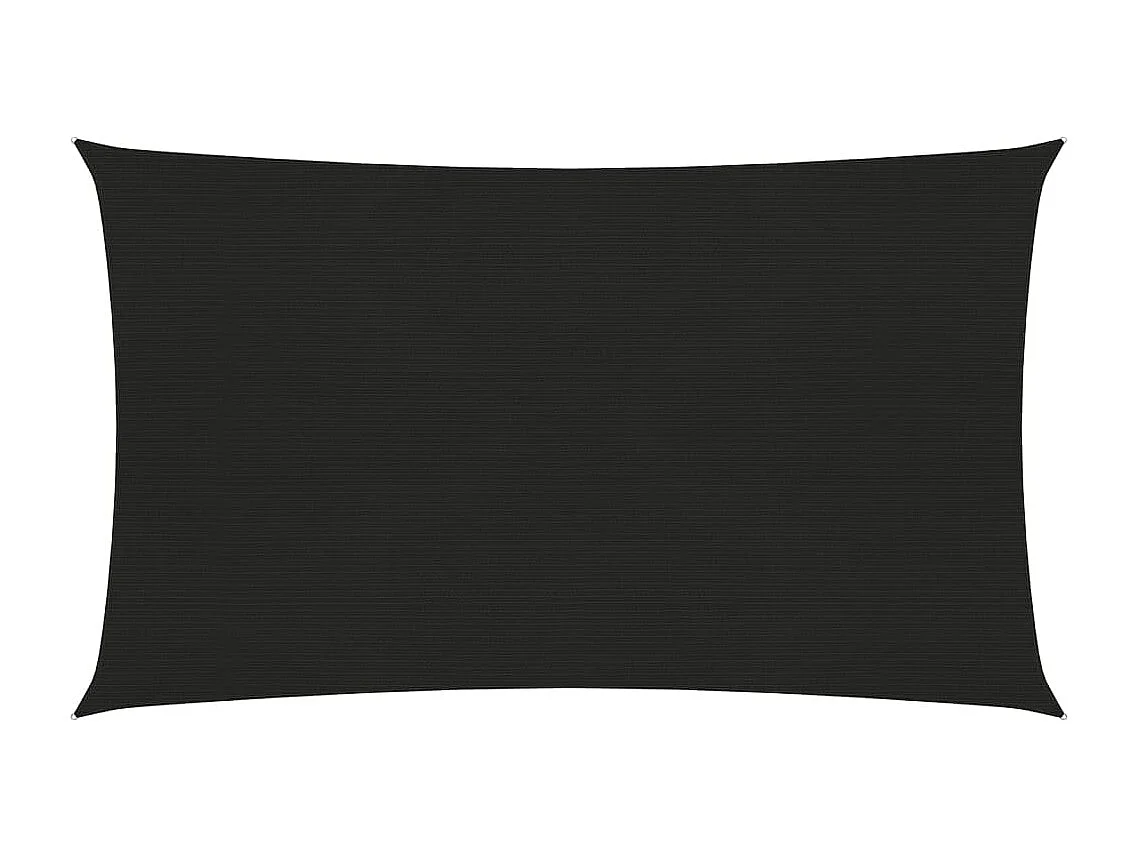 Voile d'ombrage 160 g-m² Noir 2x5 m PEHD