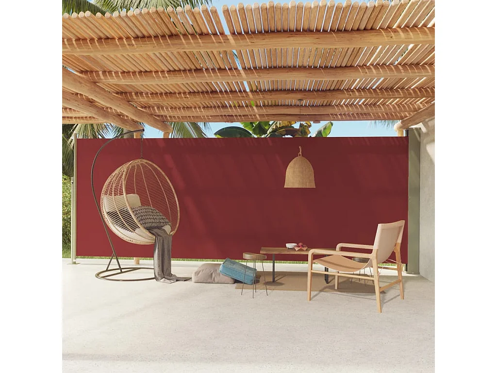 Auvent latéral rétractable de patio 200x600 Rouge