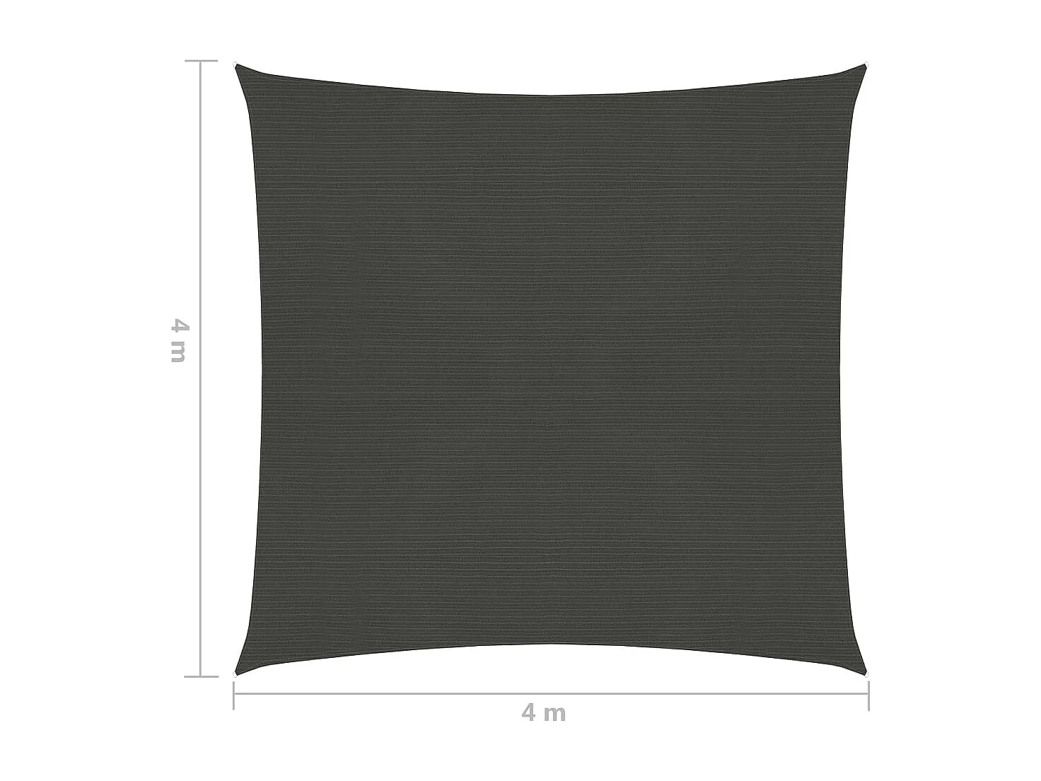 Voile d'ombrage 160 g-m² Anthracite 4x4 m PEHD